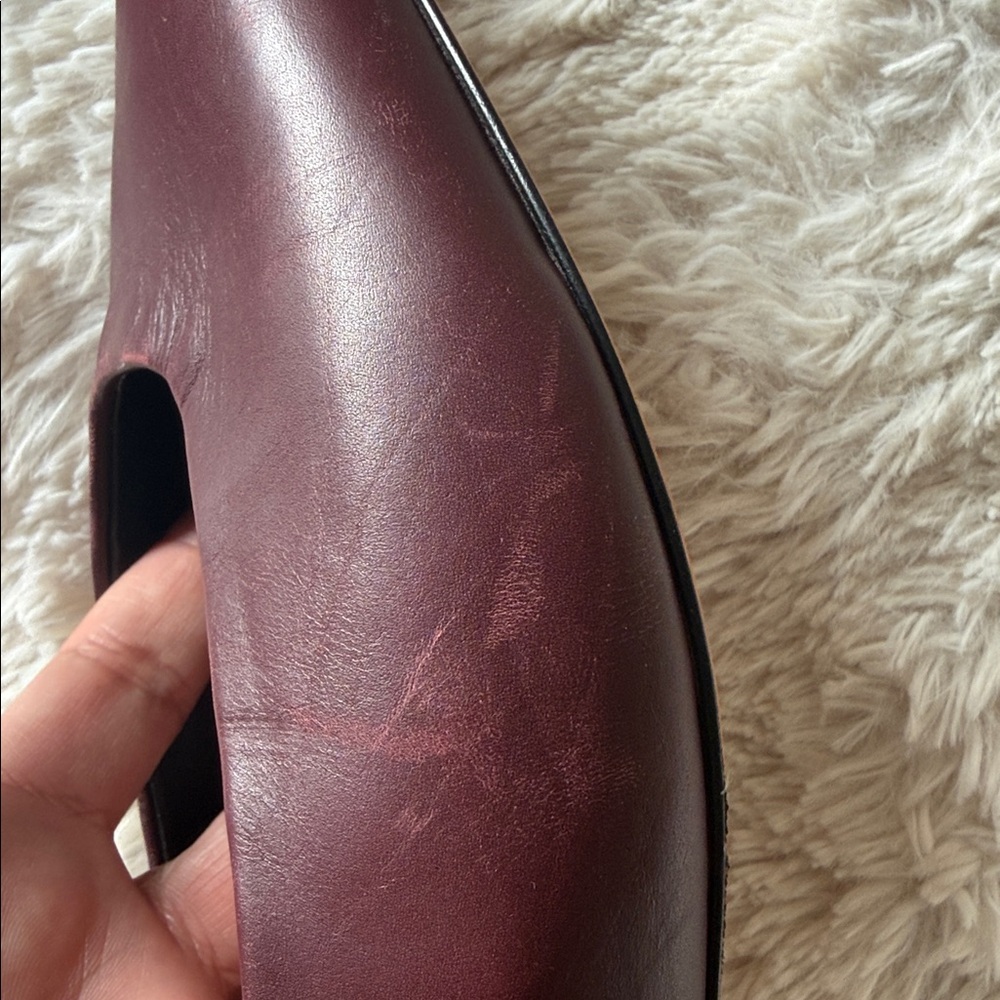VINCE ISABEL Leather Flats NWOT -Size 8 Deep Cherry color EUR size- 38.5 - Picture 14 of 15